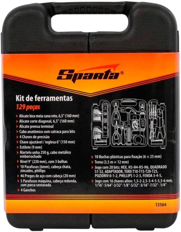 SPARTA Kit de Ferramentas 129 Peças com Maleta